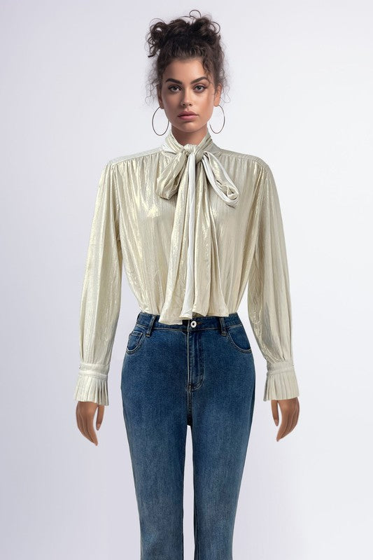 Elegant Bow Front Blouse