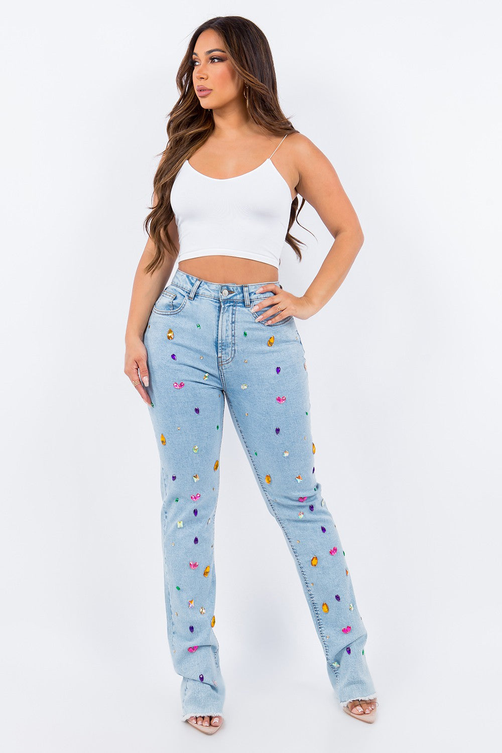 FAUX DIAMOND JEANS