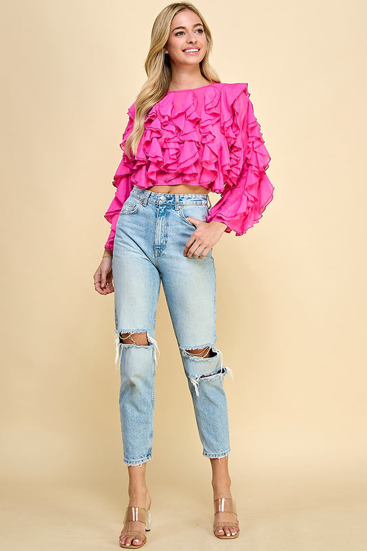 RUFFLES CROP TOP