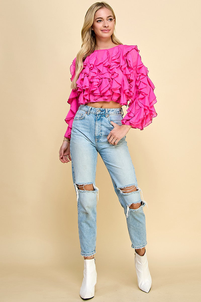 RUFFLES CROP TOP