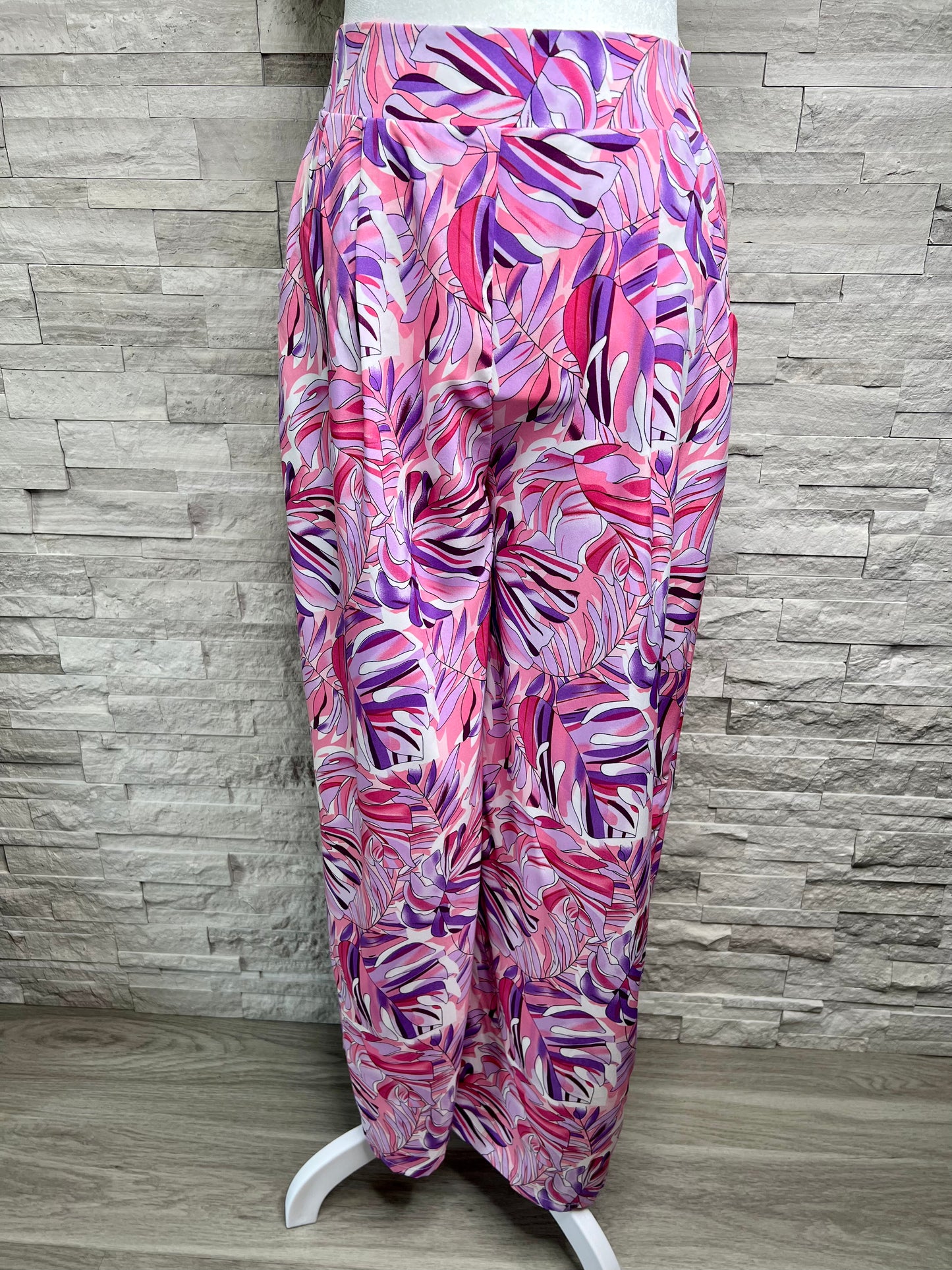 HIGH WAIST PRINT WIDE LEG PANTS