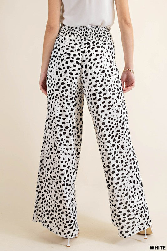 RAYON GAUZE PRINTED WIDE PANTS