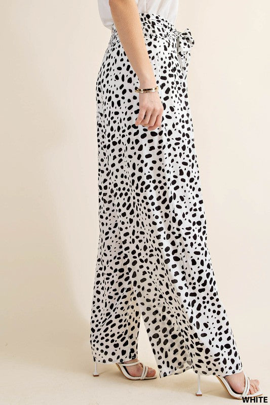 RAYON GAUZE PRINTED WIDE PANTS