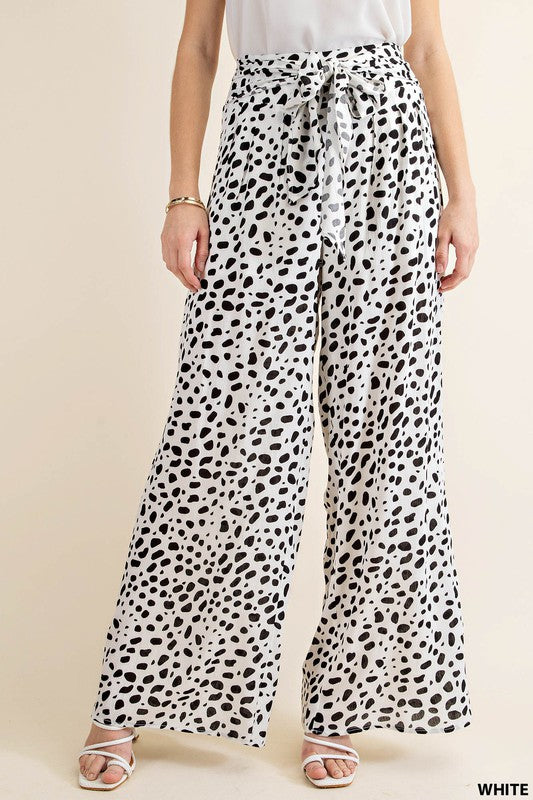 RAYON GAUZE PRINTED WIDE PANTS