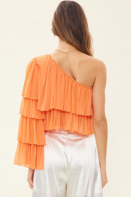 ONE SHOULDER  RUFFLE TOP