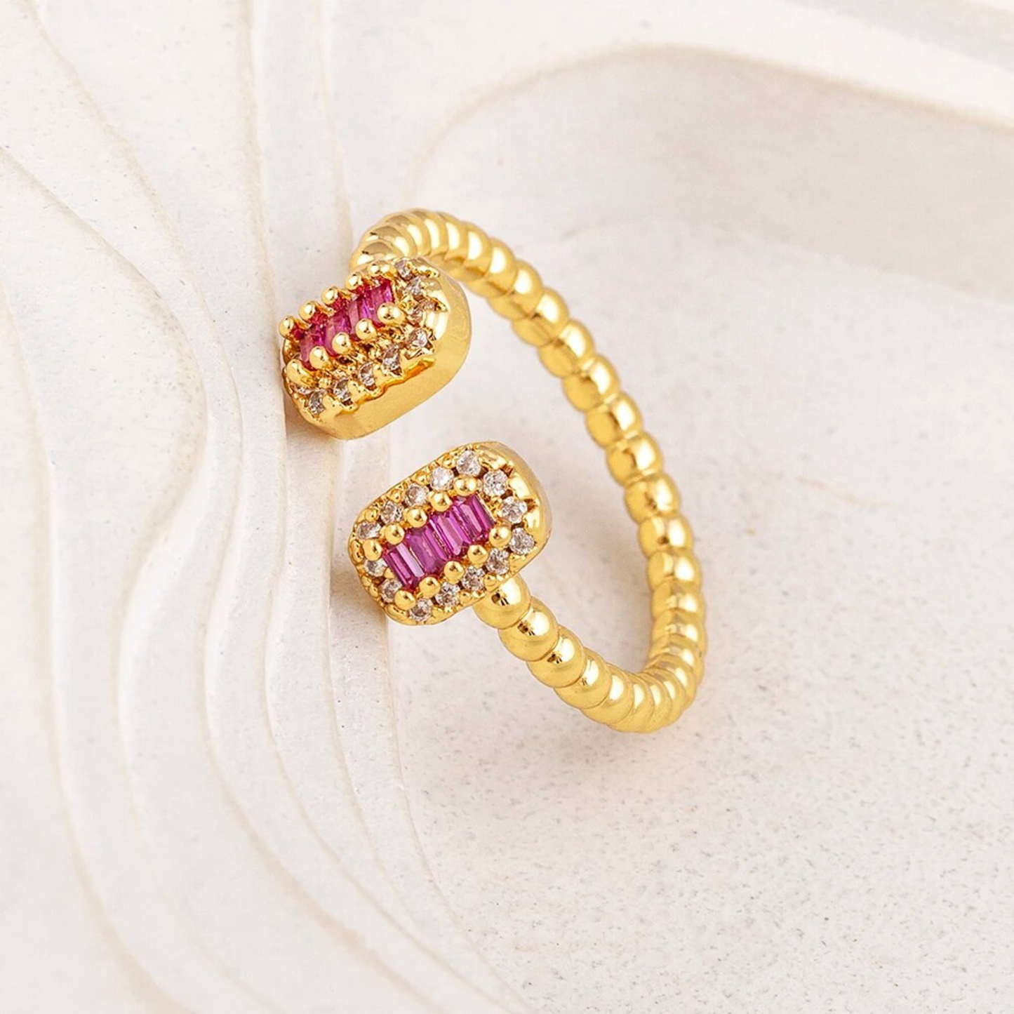 CRYSTAL ADJUSTABLE OPEN RING