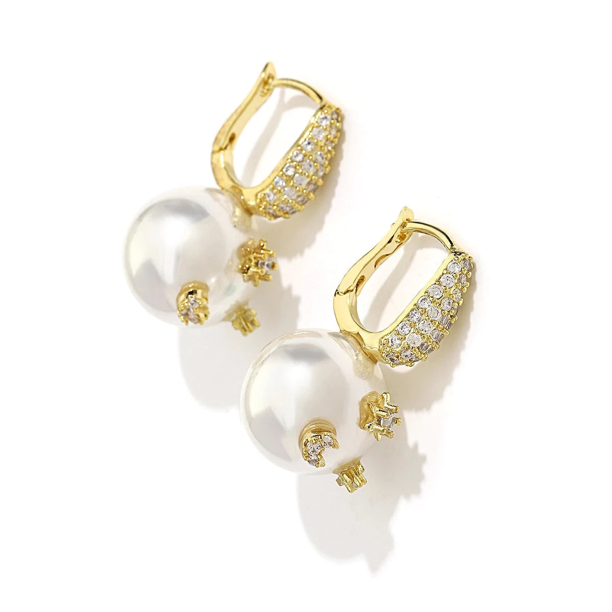 CRYSTAL STARS PEARL HOOPS