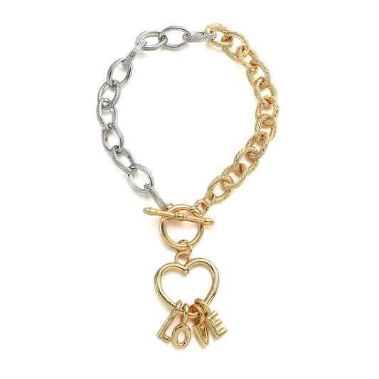 TOGGLE CLASP BRACELET WITH HEART