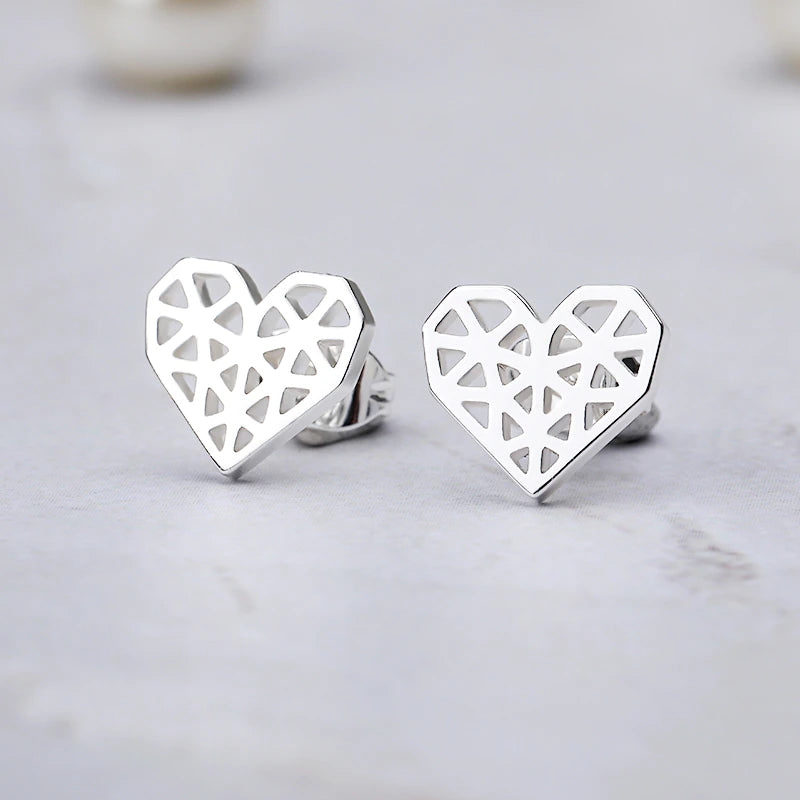 HOLLOW HEART STUDS