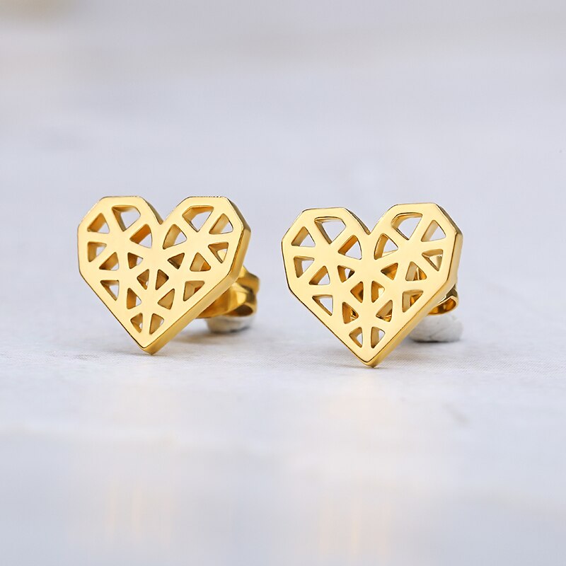 HOLLOW HEART STUDS