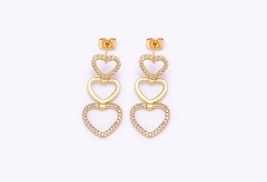 DROP HEARTS EARRINGS