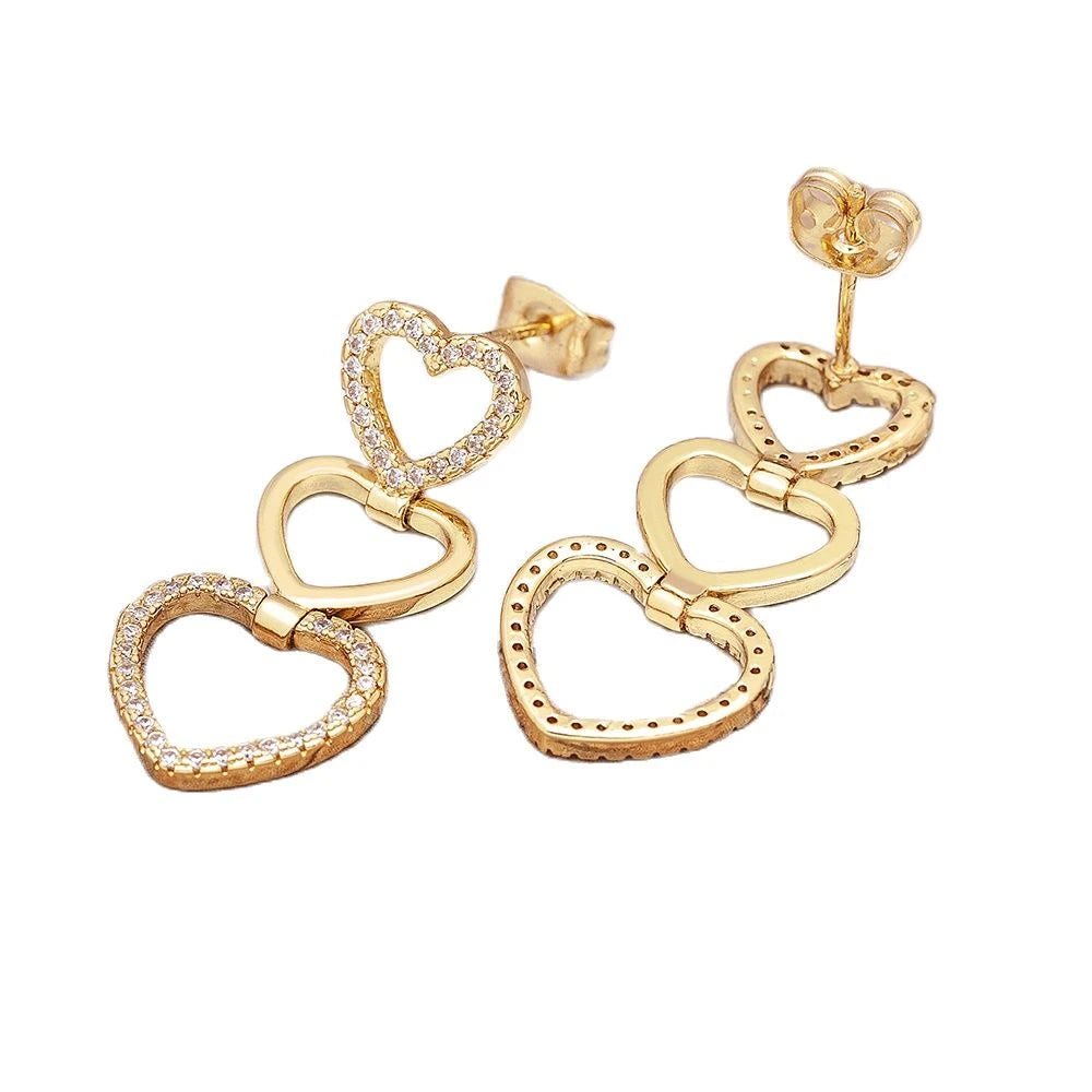 DROP HEARTS EARRINGS