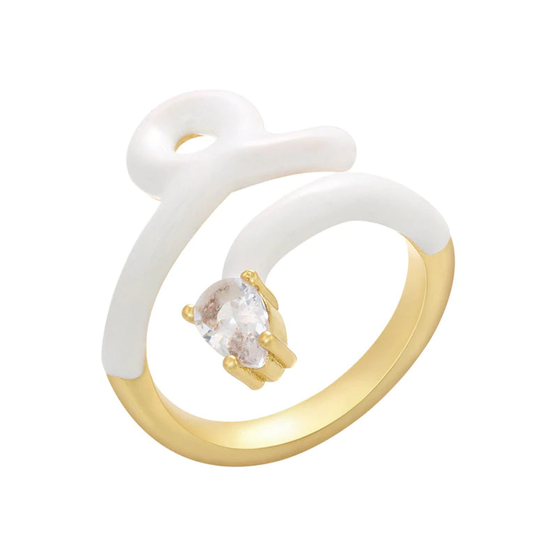 SNAKE SHAPE ENAMEL RING