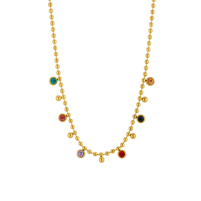 MULTICOLOR CRYSTAL ZIRCON NECKLACE