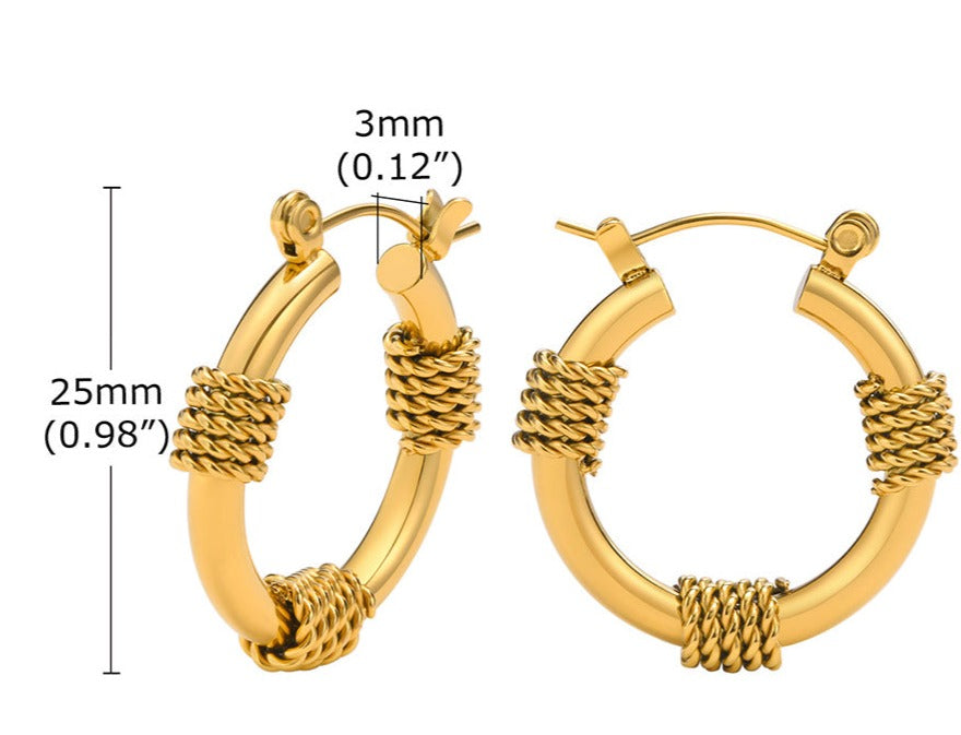 TWISTED ROPE CHAIN EARRIGNS