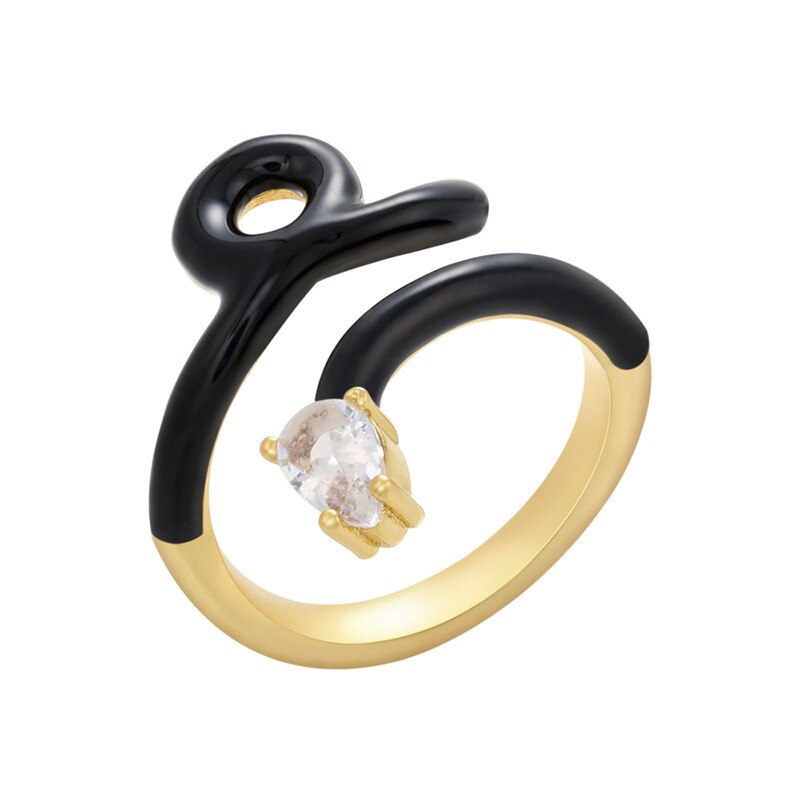 SNAKE SHAPE ENAMEL RING