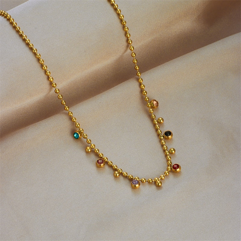 MULTICOLOR CRYSTAL ZIRCON NECKLACE