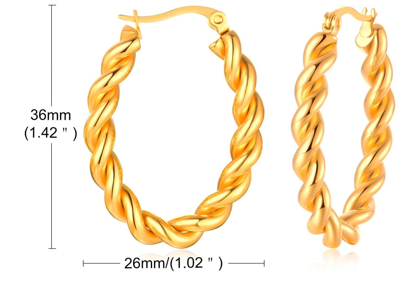 OVAL TWISTED HOOPS