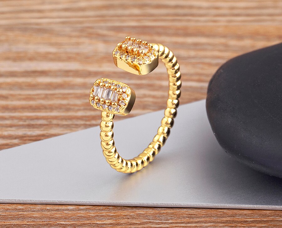 CRYSTAL ADJUSTABLE OPEN RING