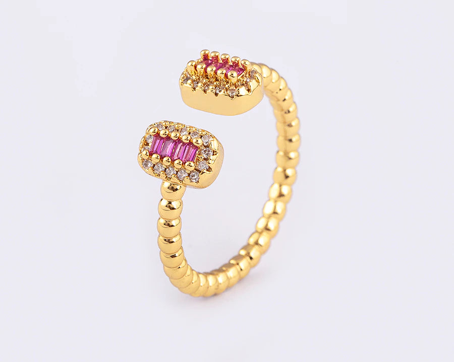 CRYSTAL ADJUSTABLE OPEN RING