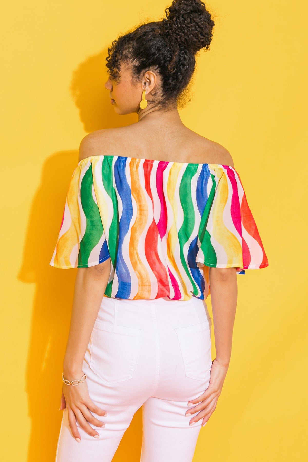 OFF SHOULDER MULTI COLOR TOP